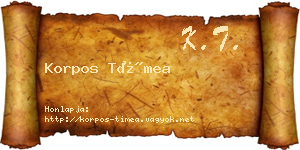 Korpos Tímea névjegykártya
