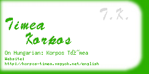 timea korpos business card